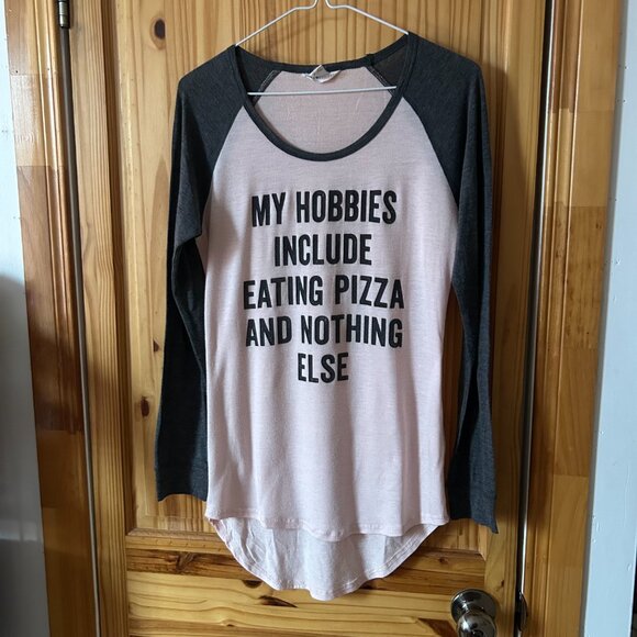 “Pizza & Nothing Else” Baseball Tee - Picture 1 of 3
